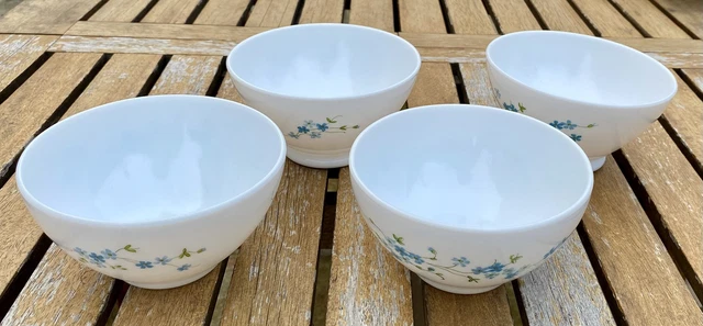 Lot de 6 assiettes à dessert myosotis veronica années 70 vintage | Selency